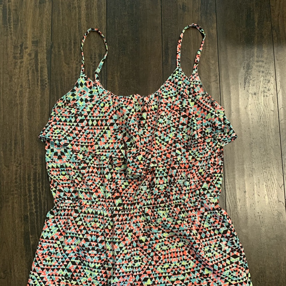 Multi colored shorts romper